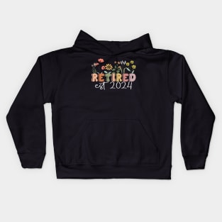 Retired 2024 Retirement For Women 2024 Wildflower Kids Hoodie